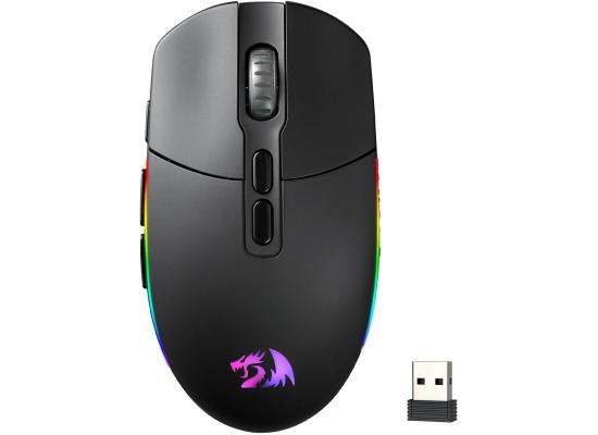 Redragon M719 Pro Wireless Optical Gaming Mouse, 8 Programmable Buttons, RGB Backlit, 10,000 DPI, Ergonomic PC Computer Gaming Mice with Fire Button - Black